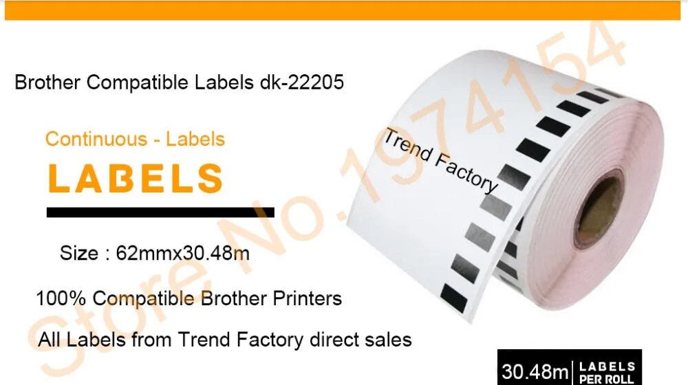 Rolls Brother Compatible Labels DK-22205 DK 22205 dk22205 -50