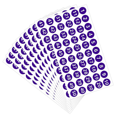 Number Inventory Stickers 10 Sheets 1 to 50 Decals