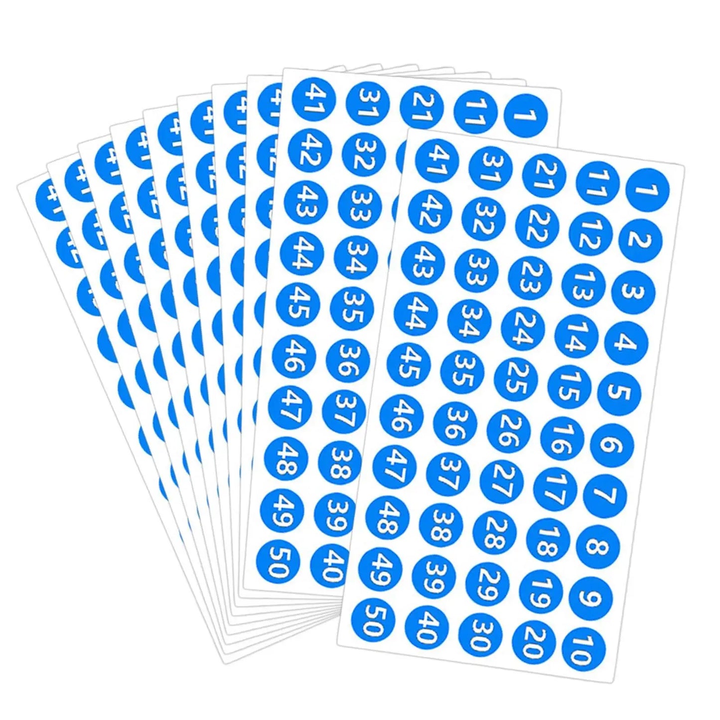 Number Inventory Stickers 10 Sheets 1 to 50 Decals