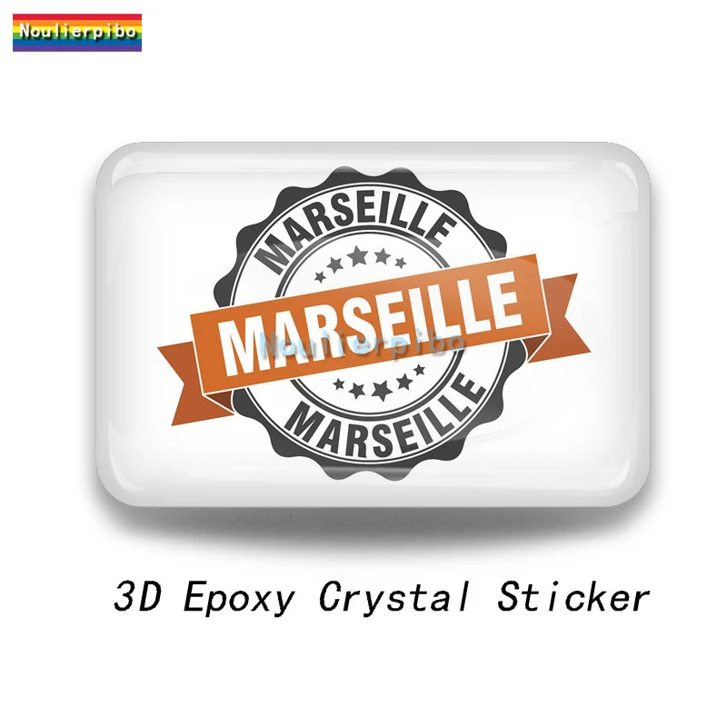 3D Personalized Epoxy Dome Decals Marseille Vinyl