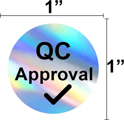 QC Approval Labels QC Passed Stickers 1 Inch Hologram