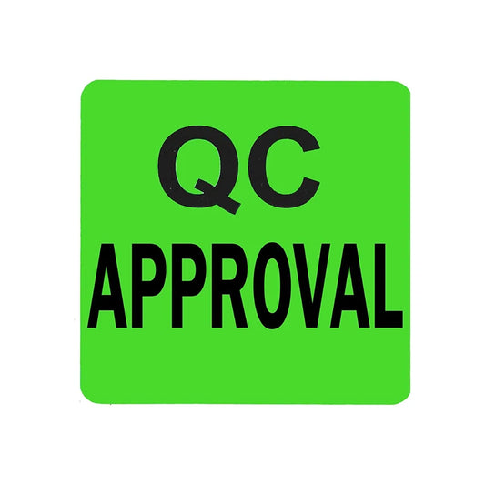 Green "QC Approval" -2inch 500 Pcs