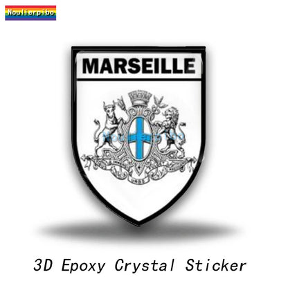 3D Personalized Epoxy Dome Decals Marseille Vinyl