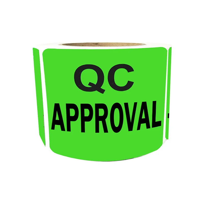 Green "QC Approval" -2inch 500 Pcs