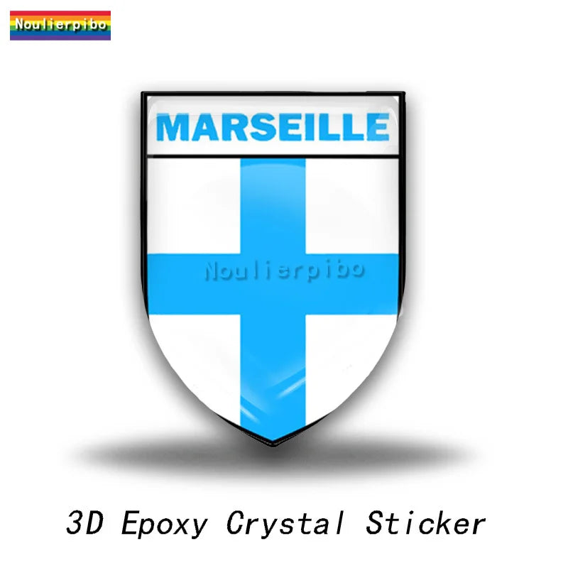 3D Personalized Epoxy Dome Decals Marseille Vinyl