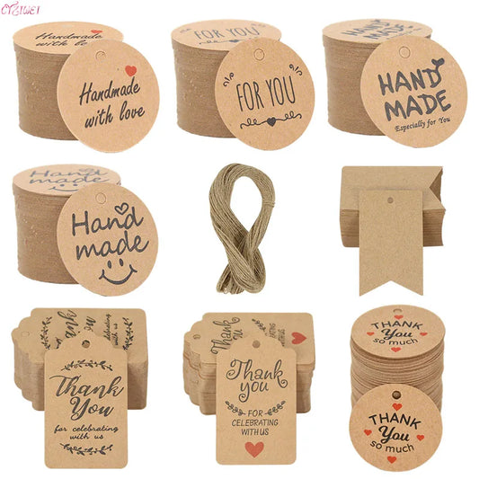 "Thank You for Celebrating with Us" Kraft Paper Gift Tags - 100pcs