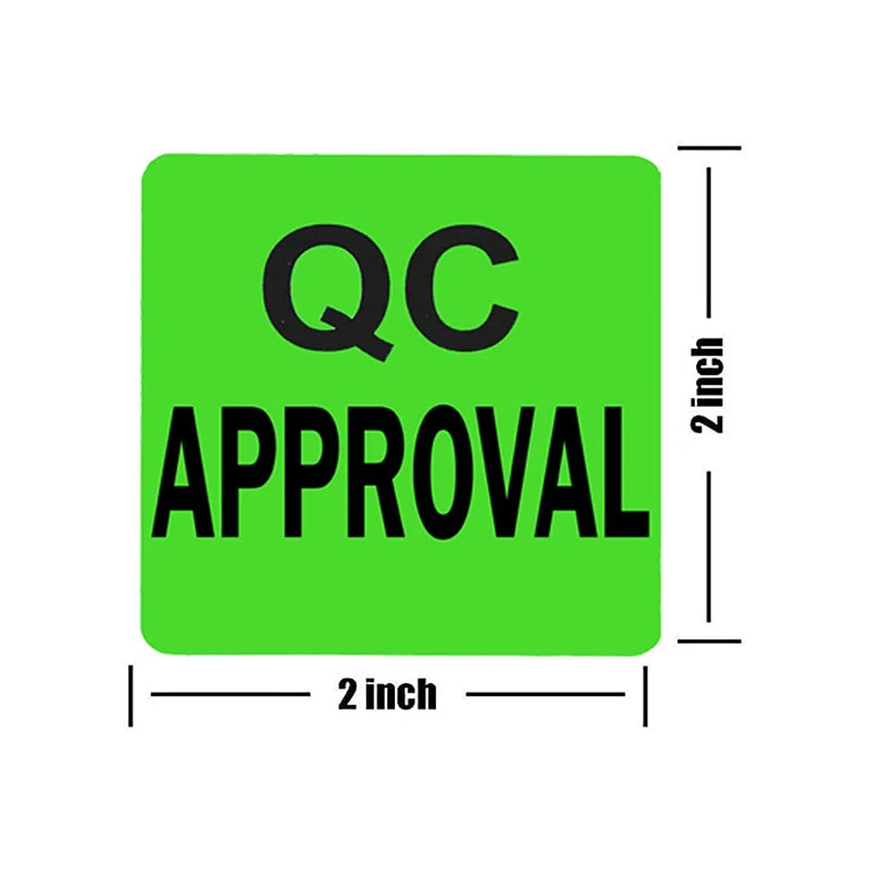 Green "QC Approval" -2inch 500 Pcs