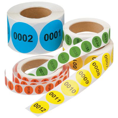 Color-Coded Consecutively Numbered Labels